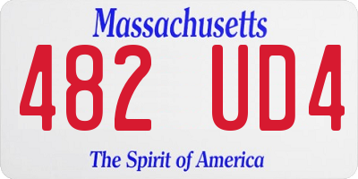 MA license plate 482UD4