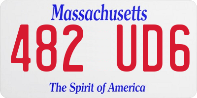 MA license plate 482UD6