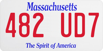 MA license plate 482UD7