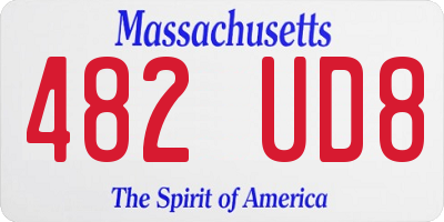 MA license plate 482UD8