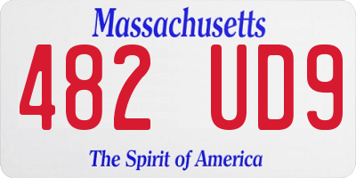 MA license plate 482UD9