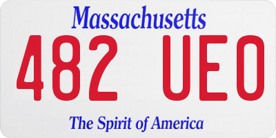 MA license plate 482UE0