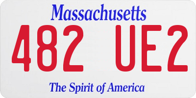 MA license plate 482UE2