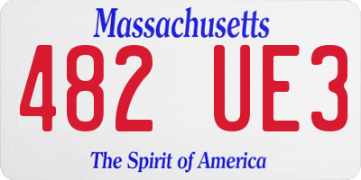 MA license plate 482UE3