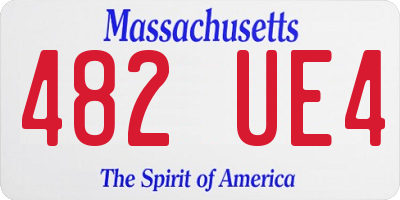 MA license plate 482UE4