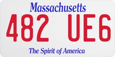 MA license plate 482UE6