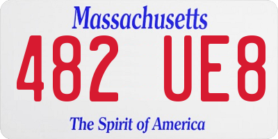 MA license plate 482UE8