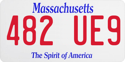MA license plate 482UE9