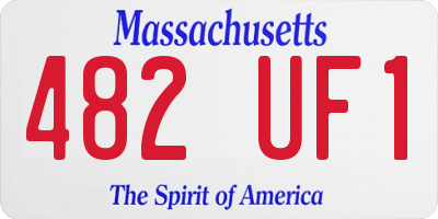 MA license plate 482UF1