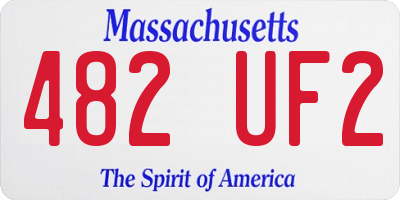 MA license plate 482UF2
