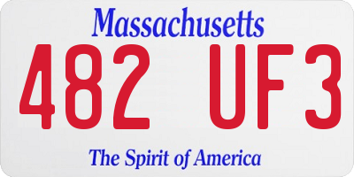 MA license plate 482UF3