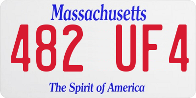 MA license plate 482UF4