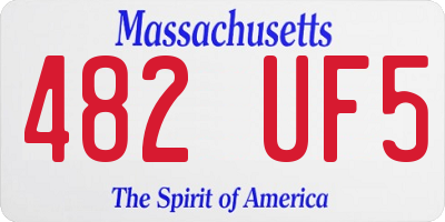 MA license plate 482UF5