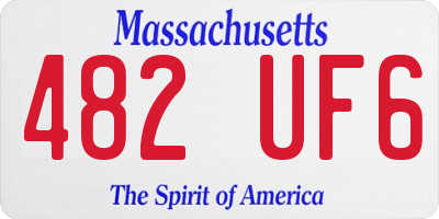 MA license plate 482UF6
