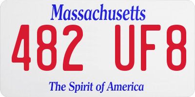 MA license plate 482UF8