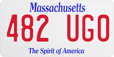 MA license plate 482UG0