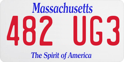 MA license plate 482UG3