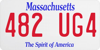 MA license plate 482UG4