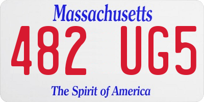 MA license plate 482UG5
