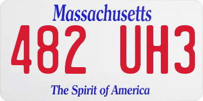 MA license plate 482UH3