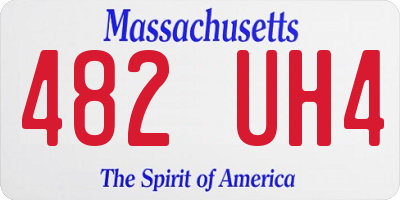 MA license plate 482UH4