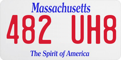 MA license plate 482UH8