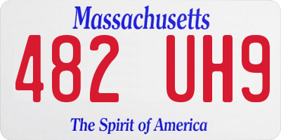 MA license plate 482UH9