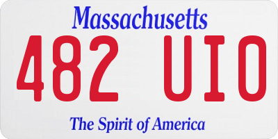 MA license plate 482UI0
