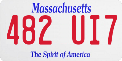 MA license plate 482UI7