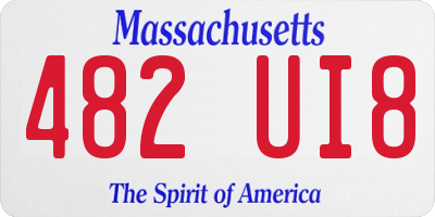 MA license plate 482UI8