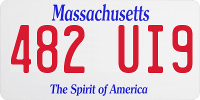 MA license plate 482UI9