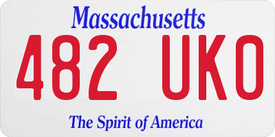 MA license plate 482UK0