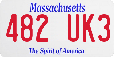 MA license plate 482UK3