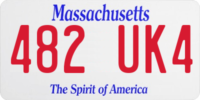 MA license plate 482UK4