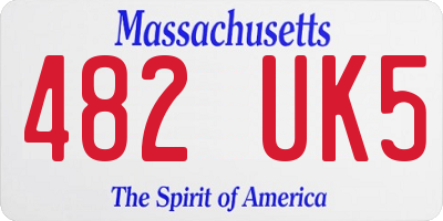 MA license plate 482UK5