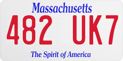 MA license plate 482UK7