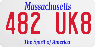 MA license plate 482UK8