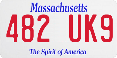 MA license plate 482UK9