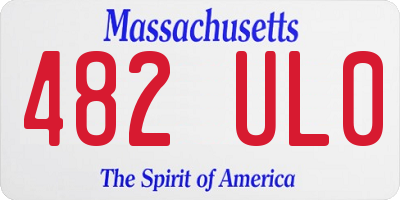 MA license plate 482UL0
