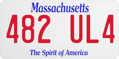 MA license plate 482UL4