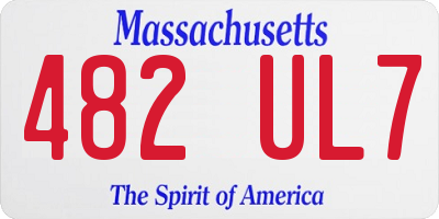 MA license plate 482UL7