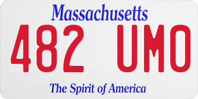 MA license plate 482UM0