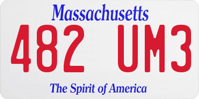 MA license plate 482UM3