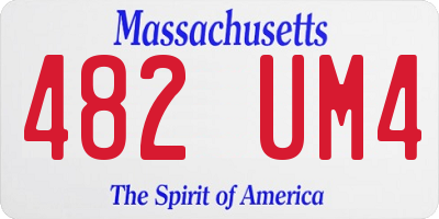 MA license plate 482UM4