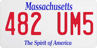 MA license plate 482UM5