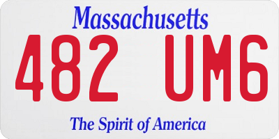 MA license plate 482UM6