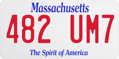 MA license plate 482UM7