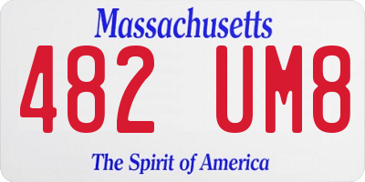 MA license plate 482UM8
