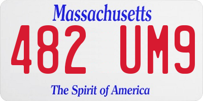 MA license plate 482UM9