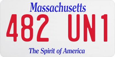 MA license plate 482UN1